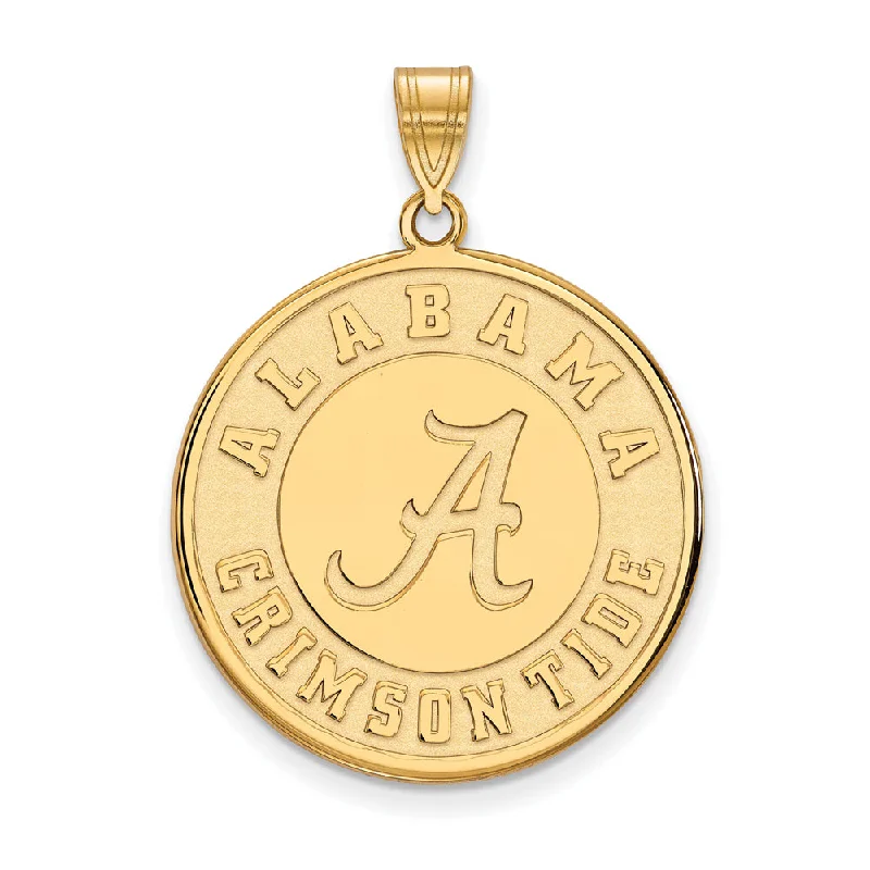 Limited-Time Jewelry Sale – Don't Miss These Deals 14k Gold Plated Silver U. of Alabama XL Disc Pendant