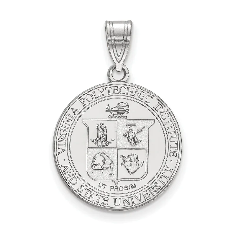 Elegant Rose Gold Jewelry For A Stylish Touch Sterling Silver Virginia Tech Large Crest Disc Pendant