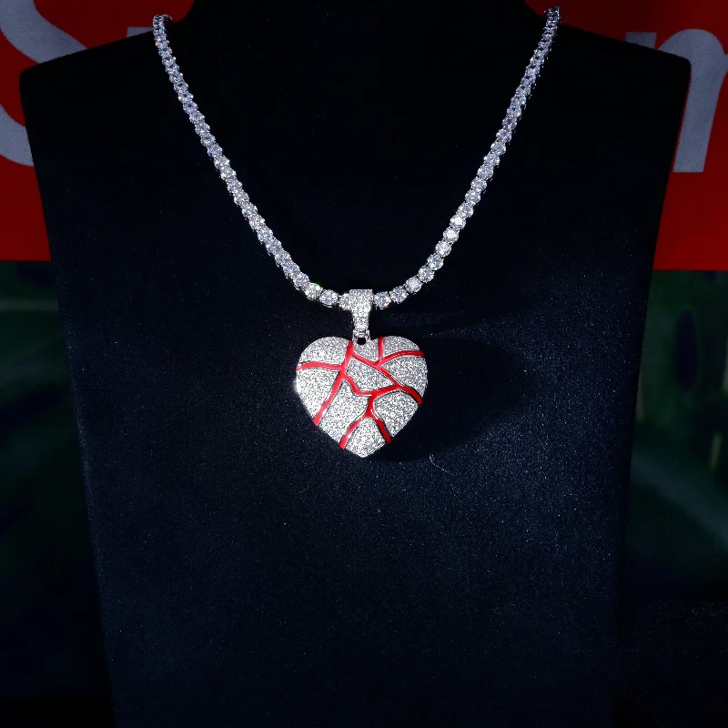 Exclusive Jewelry Offers – Sparkle For Less S925 Silver Diamond Cracked heart BlingBling Iced Pendant In WhiteGold-Plated Exclusive Jewelry Offers – Sparkle For Less S925 Silver Diamond Cracked heart BlingBling Iced Pendant In WhiteGold-Plated