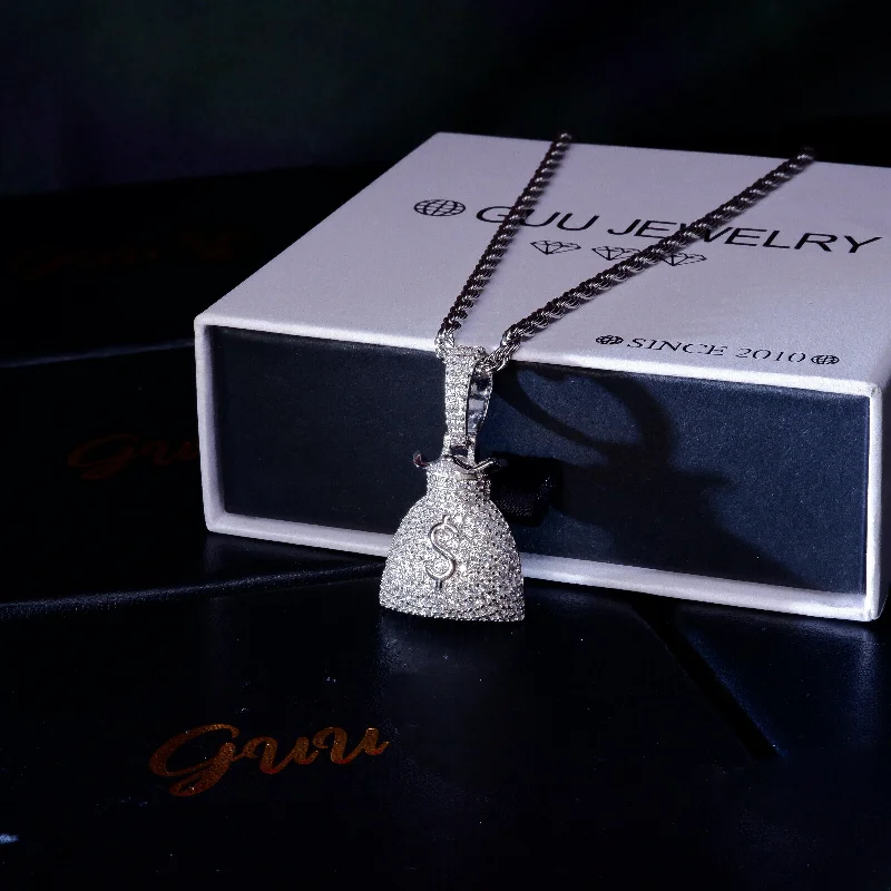 Personalized Jewelry Sale – Unique Gifts At Low Prices S925 Silver Money purse BlingBling Iced Pendant In WhiteGold-Plated Personalized Jewelry Sale – Unique Gifts At Low Prices S925 Silver Money purse BlingBling Iced Pendant In WhiteGold-Plated