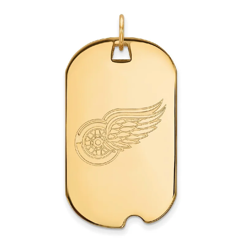 Limited-Stock Jewelry Sale – Once It's Gone, It's Gone SS 14k Yellow Gold Plated NHL Detroit Red Wings Large Dog Tag Pendant Limited-Stock Jewelry Sale – Once It's Gone, It's Gone SS 14k Yellow Gold Plated NHL Detroit Red Wings Large Dog Tag Pendant