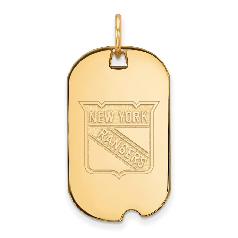 High-Quality Jewelry At A Fraction Of The Cost SS 14k Yellow Gold Plated NHL New York Rangers Dog Tag Pendant High-Quality Jewelry At A Fraction Of The Cost SS 14k Yellow Gold Plated NHL New York Rangers Dog Tag Pendant