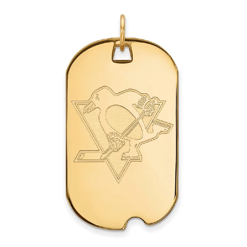 Limited-Stock Jewelry Sale – Once It's Gone, It's Gone SS 14k Yellow Gold Plated NHL Pittsburgh Penguins LG Dog Tag Pendant Limited-Stock Jewelry Sale – Once It's Gone, It's Gone SS 14k Yellow Gold Plated NHL Pittsburgh Penguins LG Dog Tag Pendant
