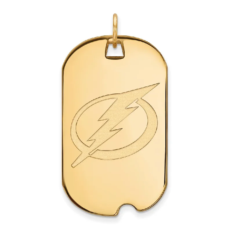 Elegant Jewelry Pieces At Unbelievable Prices SS 14k Yellow Gold Plated NHL Tampa Bay Lightning LG Dog Tag Pendant Elegant Jewelry Pieces At Unbelievable Prices SS 14k Yellow Gold Plated NHL Tampa Bay Lightning LG Dog Tag Pendant