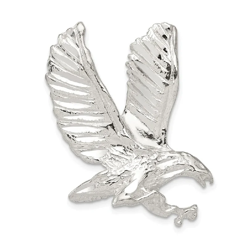 Luxury Jewelry Now At Special Promotional Rates Sterling Silver Diamond Cut Eagle Slide Pendant, 38mm Luxury Jewelry Now At Special Promotional Rates Sterling Silver Diamond Cut Eagle Slide Pendant, 38mm