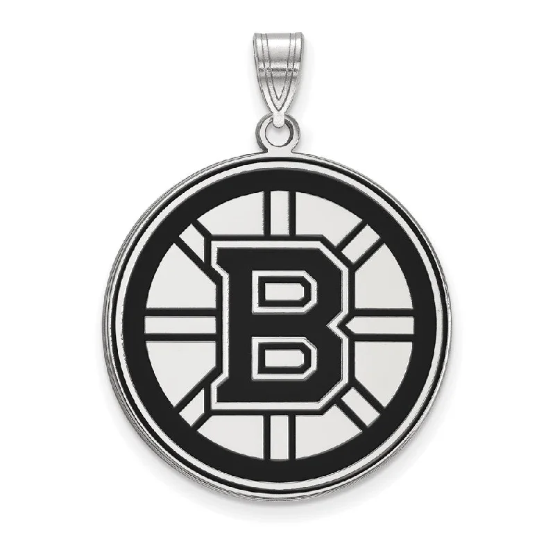 Luxury Jewelry Now At Special Promotional Rates Sterling Silver NHL Boston Bruins XL Enamel Disc Pendant Luxury Jewelry Now At Special Promotional Rates Sterling Silver NHL Boston Bruins XL Enamel Disc Pendant