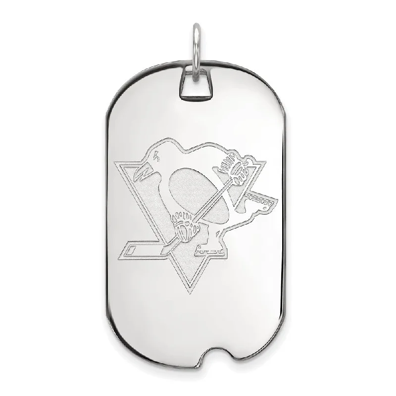 Seasonal Jewelry Deals – Elevate Your Style Sterling Silver NHL Pittsburgh Penguins LG Dog Tag Pendant Seasonal Jewelry Deals – Elevate Your Style Sterling Silver NHL Pittsburgh Penguins LG Dog Tag Pendant