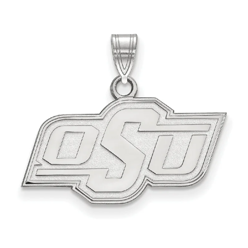 Customized Silver Jewelry For Unique Style Sterling Silver Oklahoma State Small 'OSU' Pendant Customized Silver Jewelry For Unique Style Sterling Silver Oklahoma State Small 'OSU' Pendant
