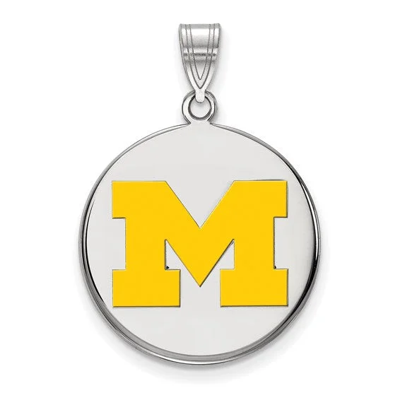 Limited-Time Offer On Elegant Jewelry Pieces Sterling Silver U. of Michigan LG Yellow Enamel Disc Pendant Limited-Time Offer On Elegant Jewelry Pieces Sterling Silver U. of Michigan LG Yellow Enamel Disc Pendant