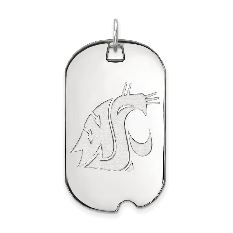 Seasonal Jewelry Sale – Upgrade Your Collection Sterling Silver Washington State Large Mascot Dog Tag Pendant Seasonal Jewelry Sale – Upgrade Your Collection Sterling Silver Washington State Large Mascot Dog Tag Pendant