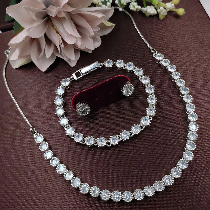 Elegant Jewelry Styles At Budget-Friendly Prices Aamrapali Silver Plated AD Combo Set Elegant Jewelry Styles At Budget-Friendly Prices Aamrapali Silver Plated AD Combo Set