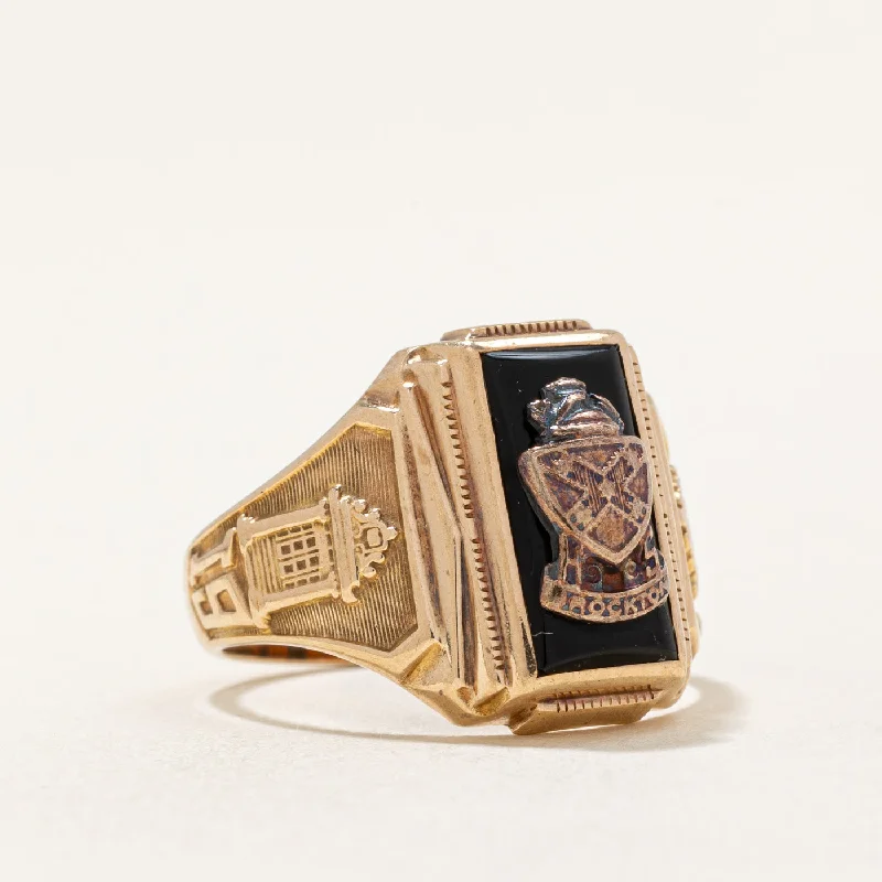 Luxury Handcrafted Jewelry For Elegant Looks 1960 Brockton Black Onyx Ring | 1.50ct | SZ 6 | Luxury Handcrafted Jewelry For Elegant Looks 1960 Brockton Black Onyx Ring | 1.50ct | SZ 6 |