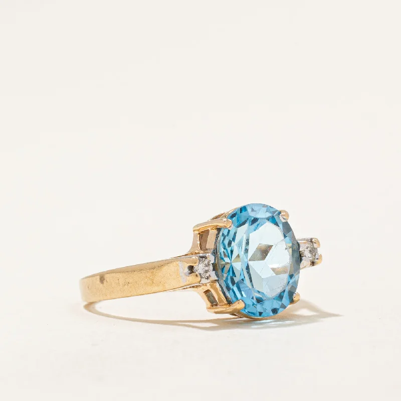 Final Call For Exquisite Jewelry At Reduced Rates Blue Topaz & Diamond Cocktail Ring | 3.00ct, 0.04ctw | SZ 7.5 | Final Call For Exquisite Jewelry At Reduced Rates Blue Topaz & Diamond Cocktail Ring | 3.00ct, 0.04ctw | SZ 7.5 |