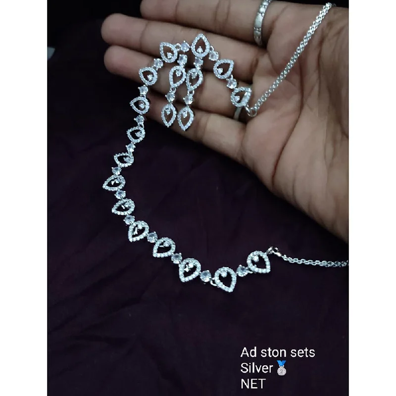 Seasonal Jewelry Clearance – Best Styles At The Lowest Prices Lucentarts Jewellery Silver Plated AD Stone Necklace Set Seasonal Jewelry Clearance – Best Styles At The Lowest Prices Lucentarts Jewellery Silver Plated AD Stone Necklace Set