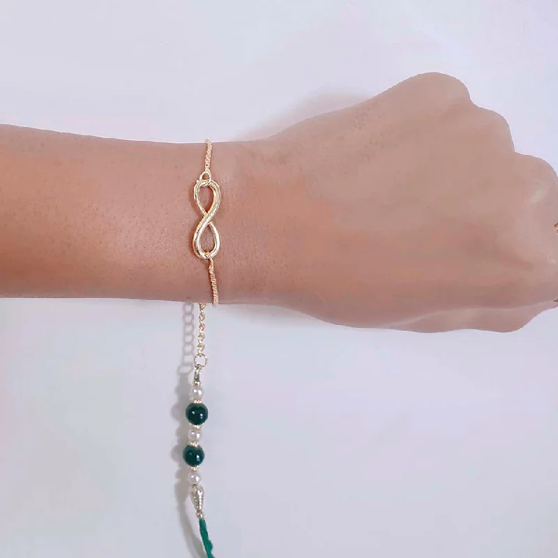 High-End Jewelry, Now More Affordable Than Ever Mahi Gold Plated Infinite Shape Lumba Rakhi for Bhabhi (RAL1100682G) High-End Jewelry, Now More Affordable Than Ever Mahi Gold Plated Infinite Shape Lumba Rakhi for Bhabhi (RAL1100682G)