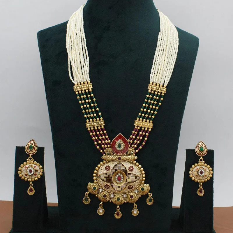 Elevate Your Outfit With Discounted Statement Jewelry Manisha Jewellery Gold Plated Long Necklace Set Elevate Your Outfit With Discounted Statement Jewelry Manisha Jewellery Gold Plated Long Necklace Set