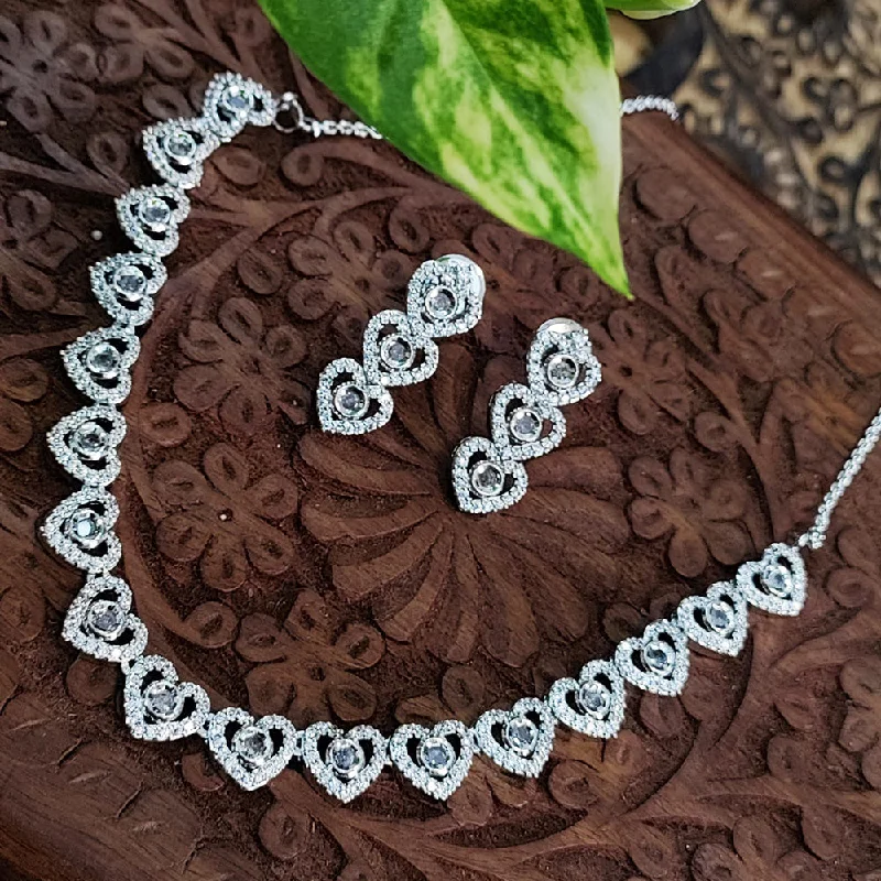 Grab Stylish Jewelry Before The Sale Ends Manisha Jewellery Silver Plated AD Necklace Set Grab Stylish Jewelry Before The Sale Ends Manisha Jewellery Silver Plated AD Necklace Set