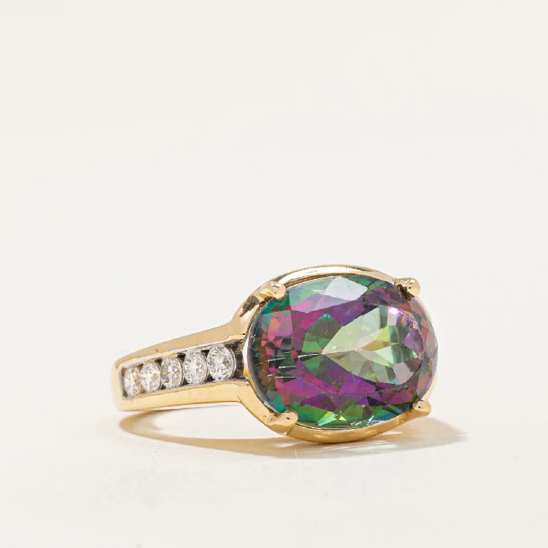 Dazzle In Elegance With Our Biggest Jewelry Sale Mystic Topaz & Diamond Cocktail Ring | 7.00ct, 0.40ctw | SZ 4 | Dazzle In Elegance With Our Biggest Jewelry Sale Mystic Topaz & Diamond Cocktail Ring | 7.00ct, 0.40ctw | SZ 4 |