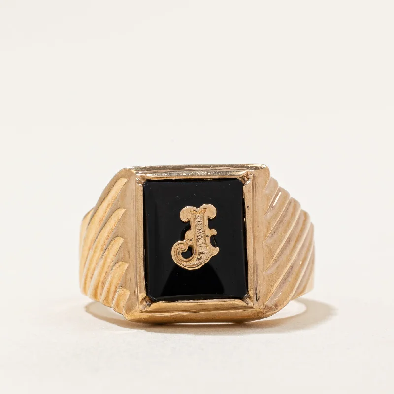 Flash Sale On Elegant Jewelry – Don't Miss Out Onyx 'J' Signet Ring | 3.90ct | SZ 11 | Flash Sale On Elegant Jewelry – Don't Miss Out Onyx 'J' Signet Ring | 3.90ct | SZ 11 |