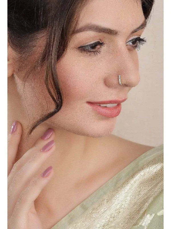 Discounted Jewelry For A Glamorous Look Rubans Gold Plated Handcrafted Zircon Stone Nose Clip Discounted Jewelry For A Glamorous Look Rubans Gold Plated Handcrafted Zircon Stone Nose Clip