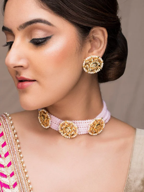 Exclusive Jewelry Sale – Sparkle For Less Rubans Gold-Plated Pink Stone-Studded Beaded Jewellery Set Exclusive Jewelry Sale – Sparkle For Less Rubans Gold-Plated Pink Stone-Studded Beaded Jewellery Set