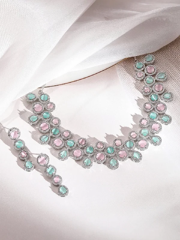 Jewelry Sale Alert – Shop Timeless Elegance Today Rubans Rhodium-Plated AD-Studded Jewellery Set Jewelry Sale Alert – Shop Timeless Elegance Today Rubans Rhodium-Plated AD-Studded Jewellery Set