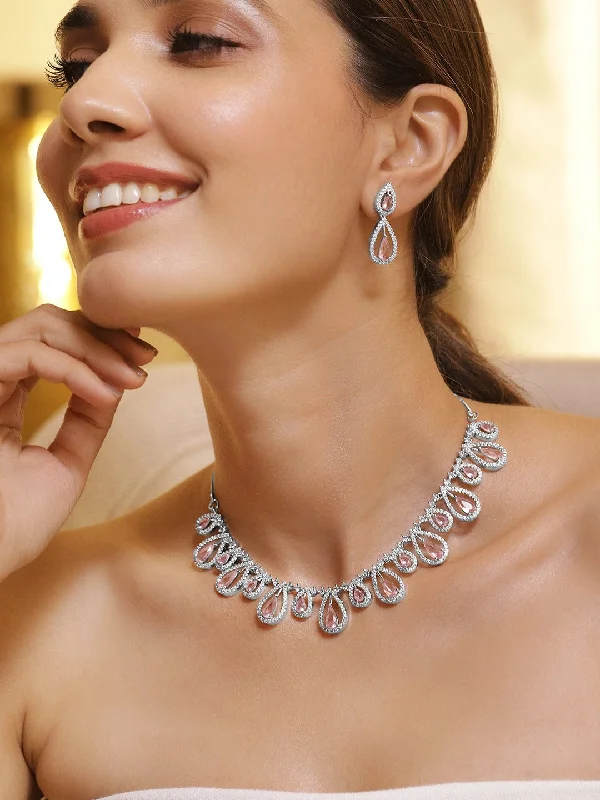 Sparkle More For Less – Jewelry Sale Happening Now Rubans Rhodium Plated Crystal Purple & Cubic Zicronia Studded Premium Jewellery Set Sparkle More For Less – Jewelry Sale Happening Now Rubans Rhodium Plated Crystal Purple & Cubic Zicronia Studded Premium Jewellery Set