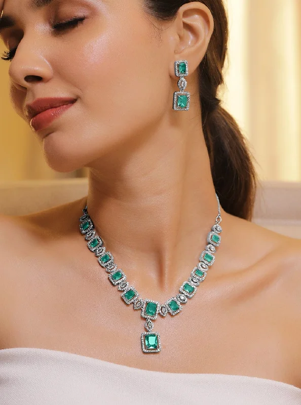 Unmissable Jewelry Sale – Shop Before It's Too Late Rubans Rhodium Plated Sapphire & Cubic Zicronia Studded Premium Jewellery Set Unmissable Jewelry Sale – Shop Before It's Too Late Rubans Rhodium Plated Sapphire & Cubic Zicronia Studded Premium Jewellery Set