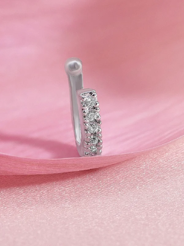 Stunning Jewelry At A Fraction Of The Price Rubans Silver Plated Handcrafted Zircon Stone Nose Clip Stunning Jewelry At A Fraction Of The Price Rubans Silver Plated Handcrafted Zircon Stone Nose Clip