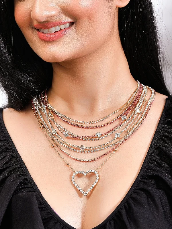 Elegant Jewelry At Unbeatable Offers – Shop Before It's Gone Rubans Voguish Gold Plated Zircon Studded Layered Necklace Elegant Jewelry At Unbeatable Offers – Shop Before It's Gone Rubans Voguish Gold Plated Zircon Studded Layered Necklace
