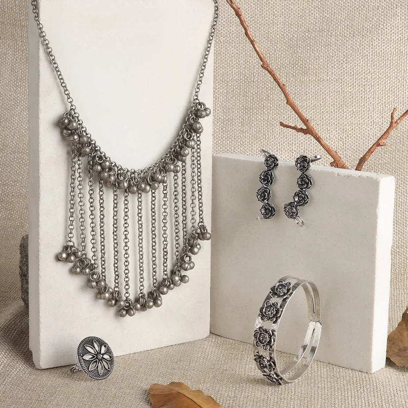 Luxury Jewelry At Unbeatable Discounts Teejh Aihole Oxidised Silver Jewellery Gift Set Luxury Jewelry At Unbeatable Discounts Teejh Aihole Oxidised Silver Jewellery Gift Set