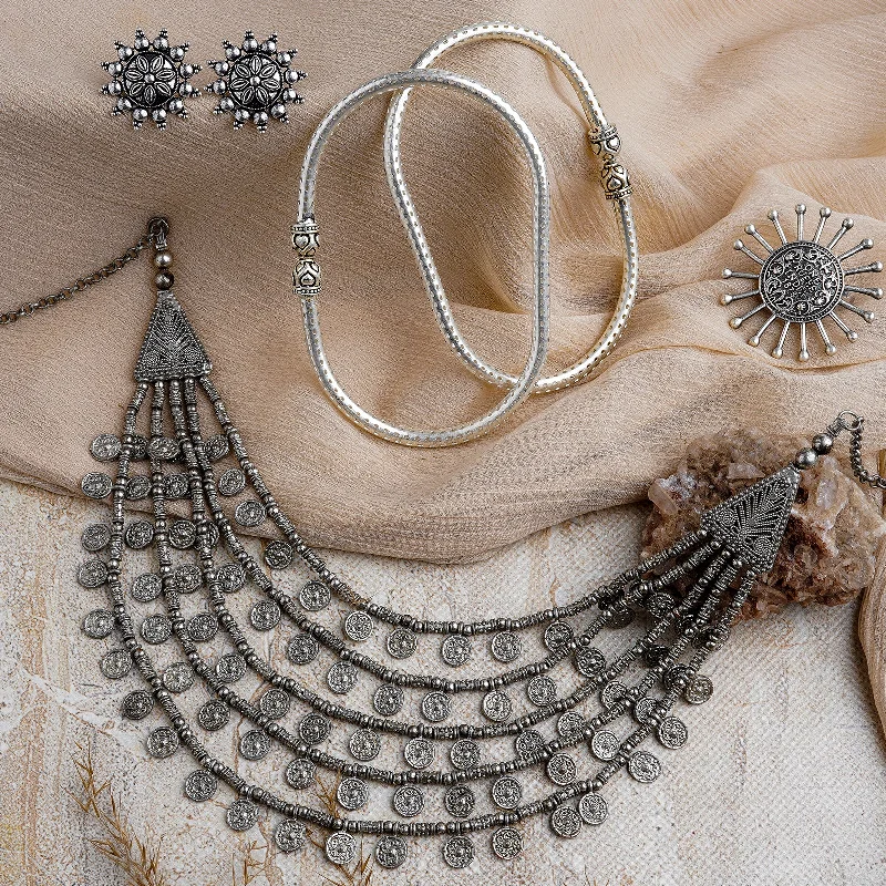 Grab Your Dream Jewelry At The Lowest Prices Teejh Anreeta Silver Oxidised Jewelry Gift Set Grab Your Dream Jewelry At The Lowest Prices Teejh Anreeta Silver Oxidised Jewelry Gift Set