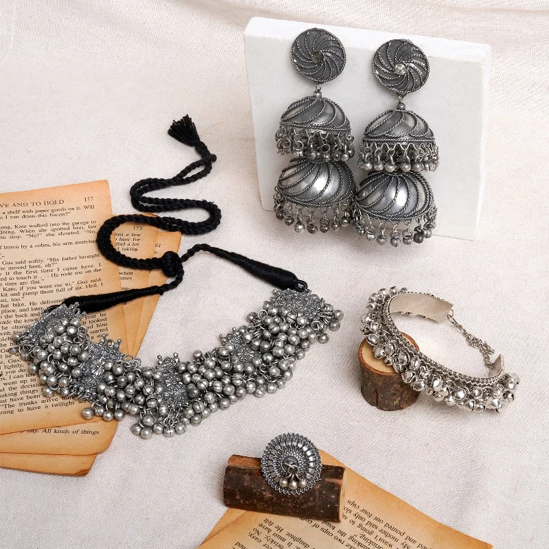 Luxury Jewelry At Unbeatable Discounts Teejh Chittor Oxidised Silver Jewellery Gift Set Luxury Jewelry At Unbeatable Discounts Teejh Chittor Oxidised Silver Jewellery Gift Set