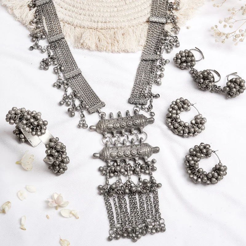 Discounted Jewelry For A Glamorous Look Teejh Ektara Silver Oxidised Ghungroo Jewelry Gift Set Discounted Jewelry For A Glamorous Look Teejh Ektara Silver Oxidised Ghungroo Jewelry Gift Set