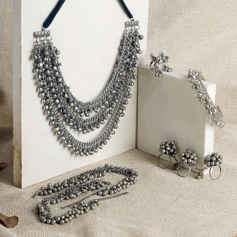 Eco-Friendly Sustainable Jewelry For Conscious Buyers Teejh Kamboja Oxidised Silver Jewellery Gift Set Eco-Friendly Sustainable Jewelry For Conscious Buyers Teejh Kamboja Oxidised Silver Jewellery Gift Set