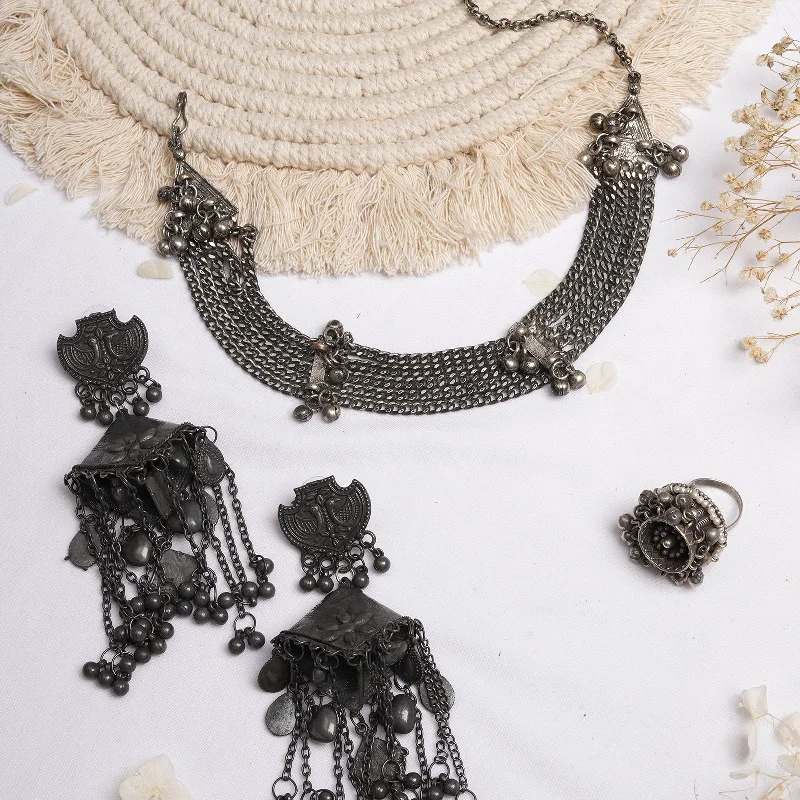 Exclusive Jewelry Offers – Sparkle For Less Teejh Rinkal Silver Oxidised Jewelry Gift Set Exclusive Jewelry Offers – Sparkle For Less Teejh Rinkal Silver Oxidised Jewelry Gift Set