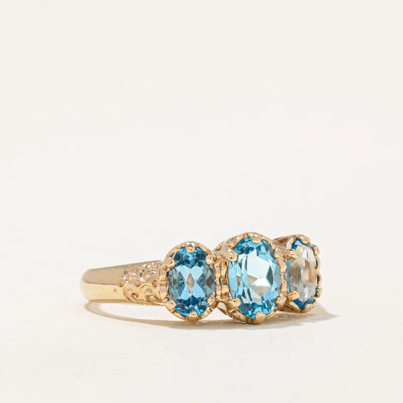 Limited-Stock Jewelry Sale – Shop Before It's Gone Three Stone Blue Topaz Ring | 1.90ctw | SZ 7.25 | Limited-Stock Jewelry Sale – Shop Before It's Gone Three Stone Blue Topaz Ring | 1.90ctw | SZ 7.25 |