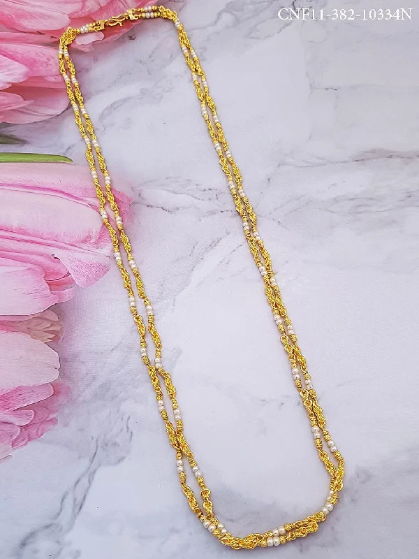 Limited-Stock Jewelry Sale – Once It's Gone, It's Gone 1 gm Micro gold plated 2 Line designer 30 inches Chain 10334N Limited-Stock Jewelry Sale – Once It's Gone, It's Gone 1 gm Micro gold plated 2 Line designer 30 inches Chain 10334N