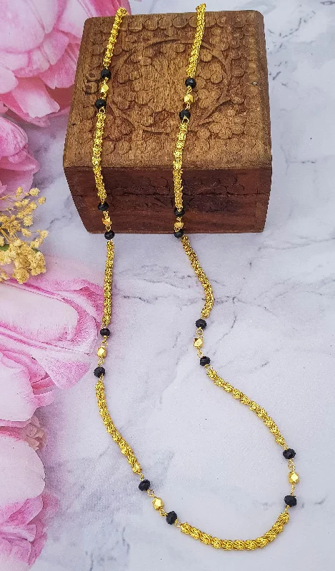 Elegant Jewelry Pieces At Unbelievable Prices 1 gm Microgold plating black bead Mangalya chain 30 inches 18472n Elegant Jewelry Pieces At Unbelievable Prices 1 gm Microgold plating black bead Mangalya chain 30 inches 18472n