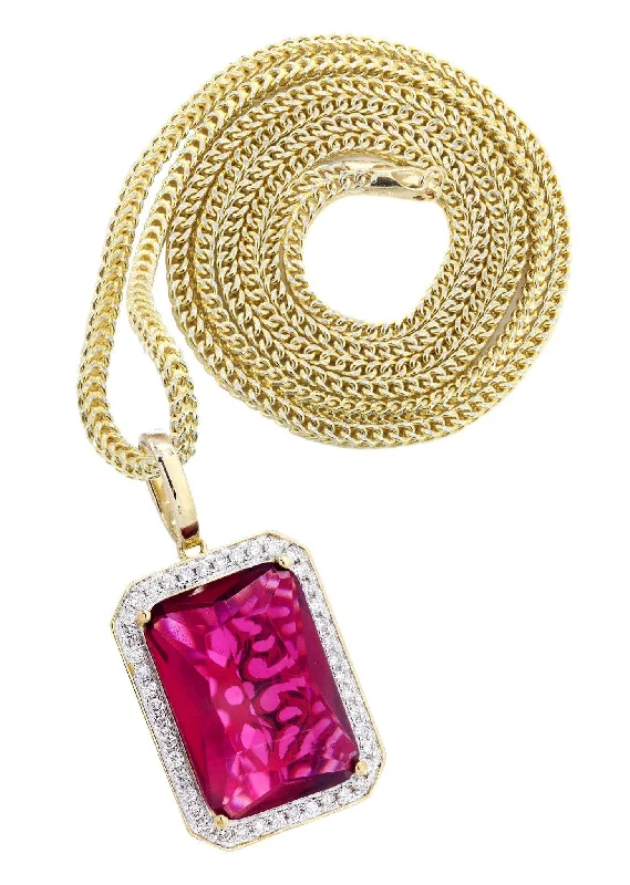 Unmissable Discounts On Timeless Jewelry Pieces 10K Yellow Gold Ruby Diamond Necklace | 1.36 Carats Unmissable Discounts On Timeless Jewelry Pieces 10K Yellow Gold Ruby Diamond Necklace | 1.36 Carats