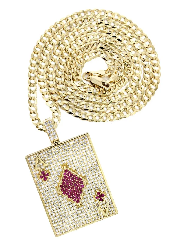 Exclusive Jewelry Bundles At Discounted Rates 10K Yellow Gold Ace Of Spades Necklace | Appx. 24 Grams Exclusive Jewelry Bundles At Discounted Rates 10K Yellow Gold Ace Of Spades Necklace | Appx. 24 Grams