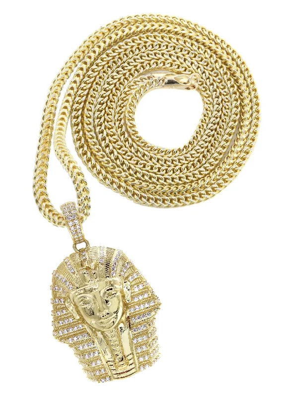 Fashion-Forward Geometric Jewelry For Contemporary Style 10K Yellow Gold Pharaoh Necklace | Appx. 17.5 Grams Fashion-Forward Geometric Jewelry For Contemporary Style 10K Yellow Gold Pharaoh Necklace | Appx. 17.5 Grams
