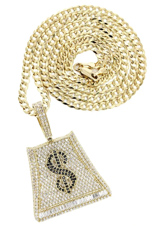 Romantic Heart-Shaped Jewelry For Special Gifts 10K Yellow Gold Money Bag Necklace | Appx. 20 Grams