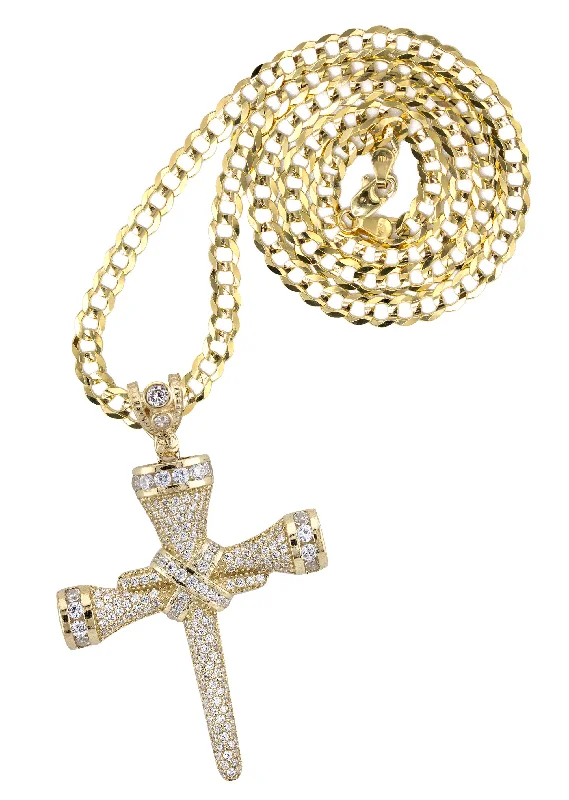 Shop Dazzling Jewelry At The Best Prices 10K Yellow Gold Cross Necklace | Small 15 Grams - Large 21 Grams Shop Dazzling Jewelry At The Best Prices 10K Yellow Gold Cross Necklace | Small 15 Grams - Large 21 Grams