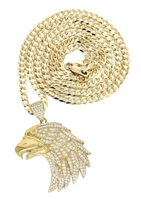 Limited-Stock Jewelry Sale – Shop Before It's Gone 10K Yellow Gold Eagle Head Necklace | Appx. 20 Grams