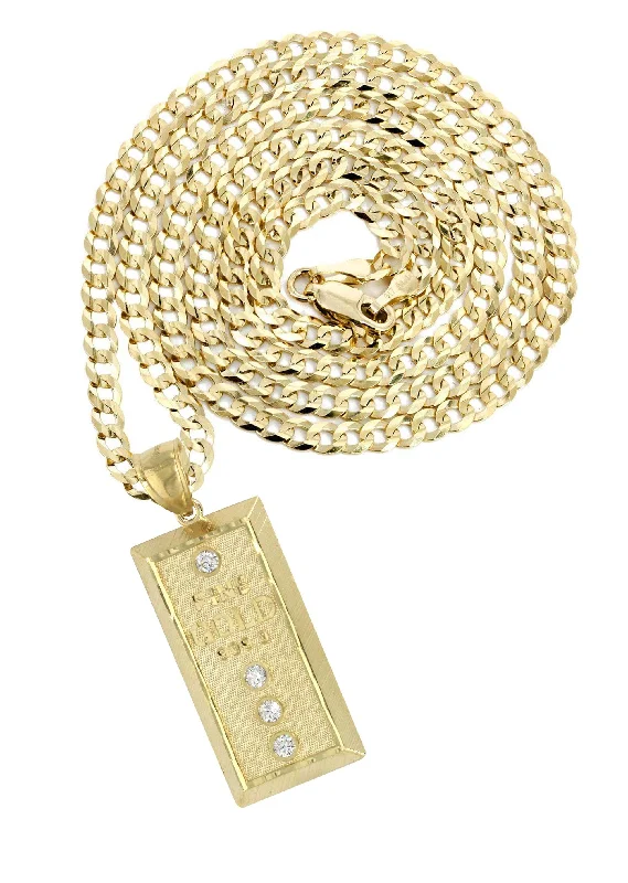 Shine In Style – Shop Jewelry Discounts Today 10K Yellow Gold Gold Brick Necklace | Appx. 15.1 Grams Shine In Style – Shop Jewelry Discounts Today 10K Yellow Gold Gold Brick Necklace | Appx. 15.1 Grams