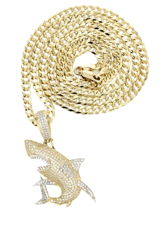 Luxury Handcrafted Jewelry For Elegant Looks 10K Yellow Gold Shark Necklace | Appx. 15.3 Grams Luxury Handcrafted Jewelry For Elegant Looks 10K Yellow Gold Shark Necklace | Appx. 15.3 Grams