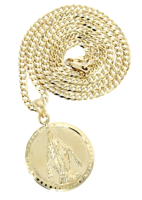 Big Discounts On Elegant Jewelry Collections 10K Yellow Gold Virgin Mary Necklace | Appx. 14.4 Grams