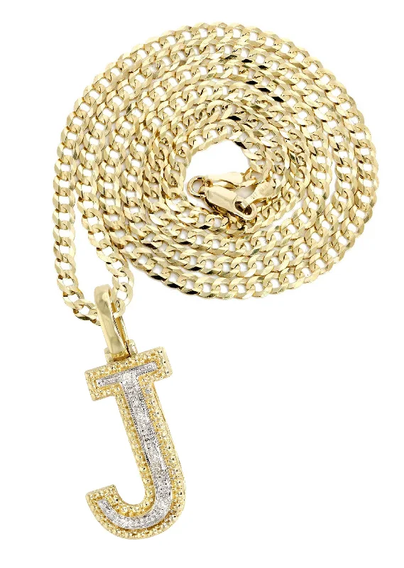 Limited-Stock Jewelry Clearance – Grab Your Favorites Now Diamond 10K Yellow Gold Letter "J" Necklace | Appx. 12.6 Grams Limited-Stock Jewelry Clearance – Grab Your Favorites Now Diamond 10K Yellow Gold Letter "J" Necklace | Appx. 12.6 Grams