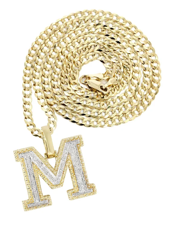 Seasonal Jewelry Deals – Elevate Your Style Diamond 10K Yellow Gold Letter "M" Necklace | Appx. 16.7 Grams Seasonal Jewelry Deals – Elevate Your Style Diamond 10K Yellow Gold Letter "M" Necklace | Appx. 16.7 Grams